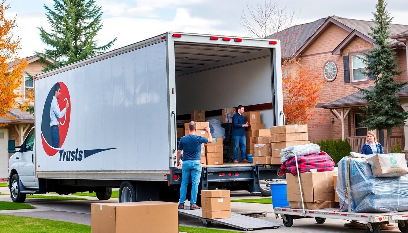 Reliable Calgary moving and delivery services showcasing professional team handling residential move efficiently with a moving truck in Calgary.