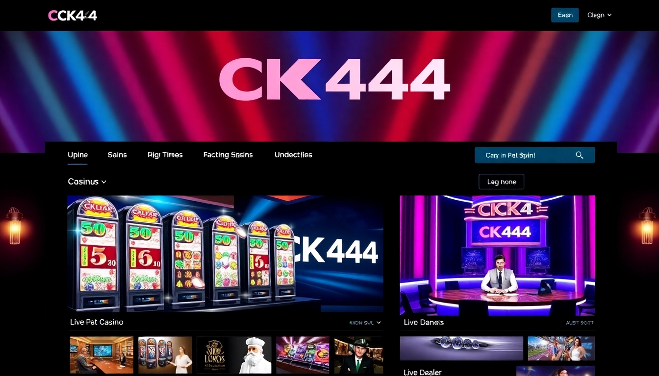 Secure ck444 login interface with vibrant colors, modern design, and easy access to online gaming platform, inviting users to sign in effortlessly.