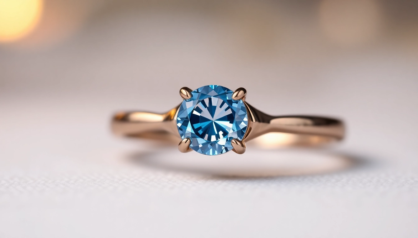 Engagement ring with sapphire showcasing a vibrant blue gemstone set in a delicate platinum band, perfect for proposal moments.