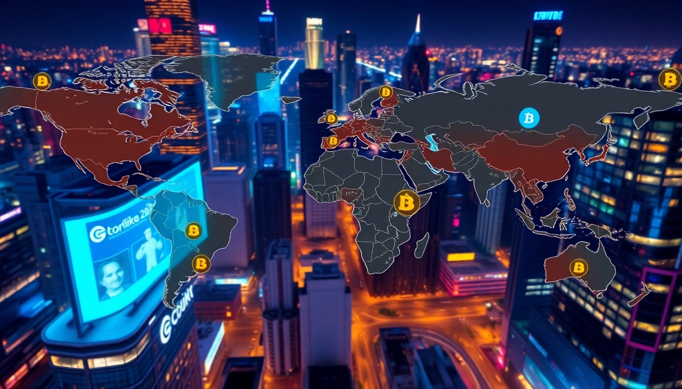 Map showing crypto-friendly countries around the world, emphasizing regions open to cryptocurrency adoption and regulation.