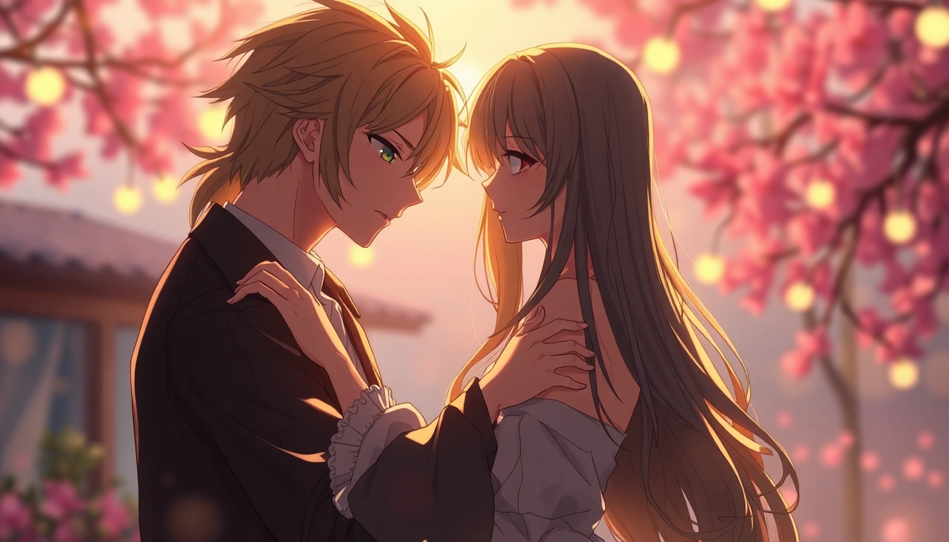 Detailed NSFW AI-generated scene of anime characters in a romantic setting for adult visual content.