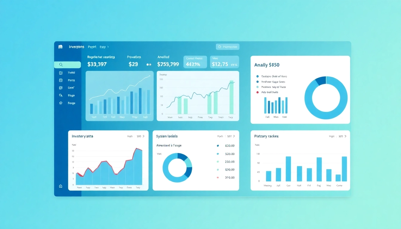 Professional investment reporting dashboard analyzing market data and financial metrics for
