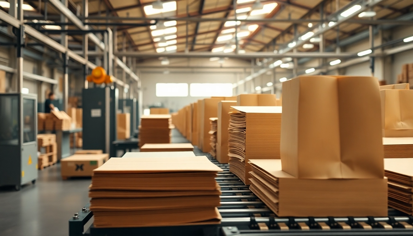 High-quality torba papierowa being filled with eco-friendly Kraft paper bags used for retail