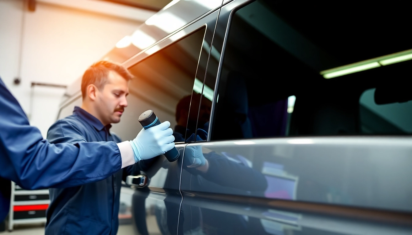 Professional technician applying Wohnmobil Politursiegelung to enhance vehicle shine and